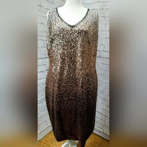 RACHEL Rachel Roy Glittering Champange And Browns Ombre Sequin Dress